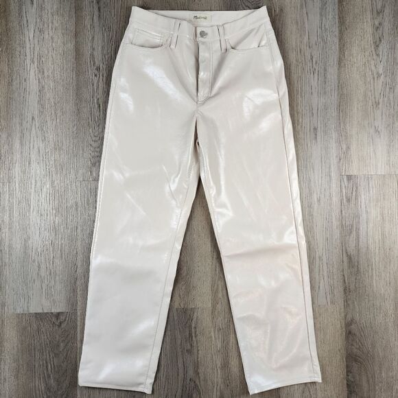 Madewell The Perfect Vintage Straight Jean Faux Leather Pants size 28 - Picture 3 of 8
